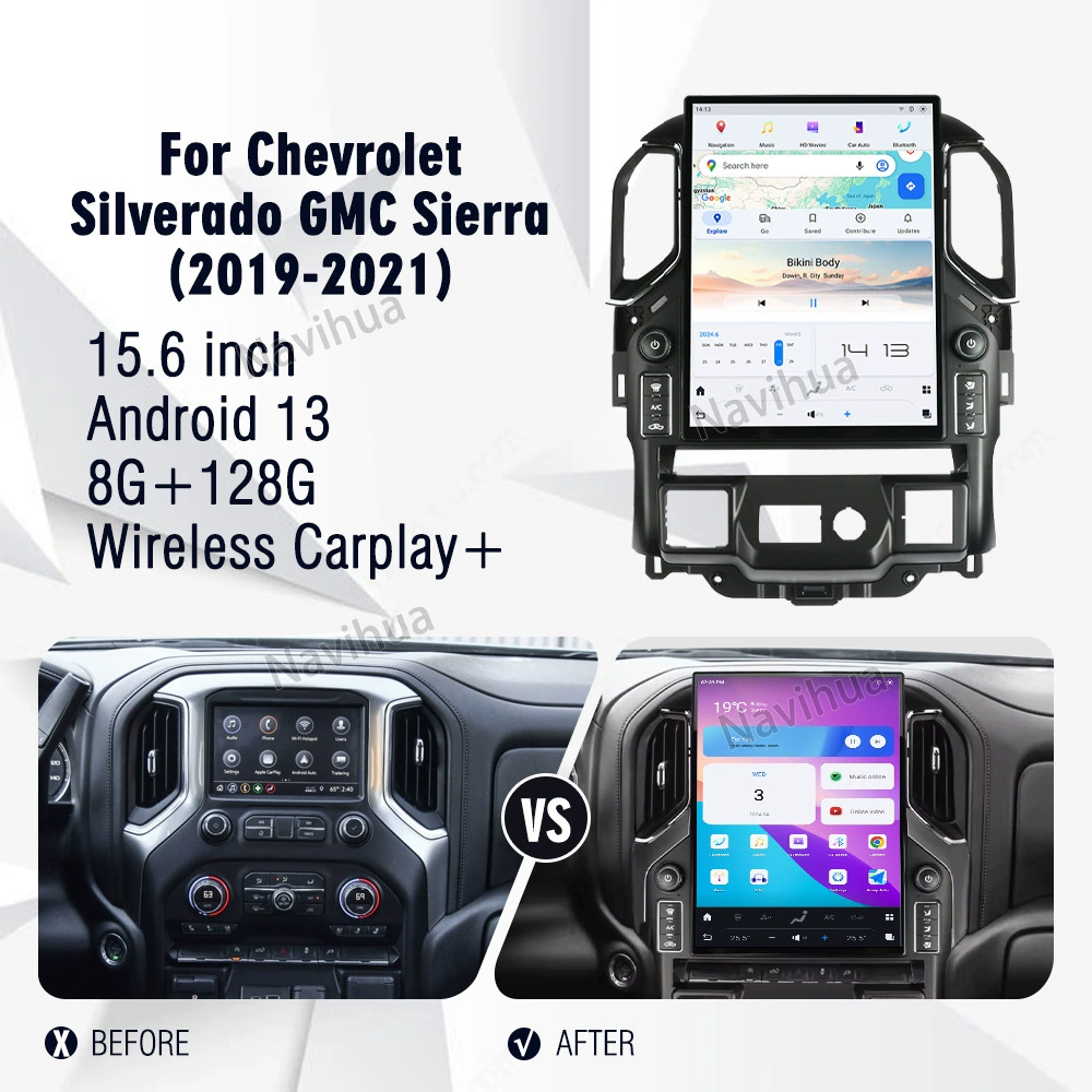 Suitable for Chevrolet Silverado GMC Sierra 15.6-inch car navigation integrated machine
