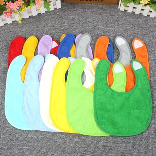 Foreign trade professional manufacturers baby cotton terry cloth bib U-shaped bib double waterproof towel polyester cotton terry cloth