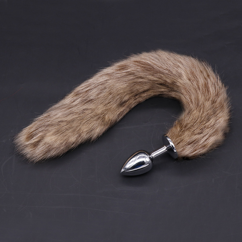 Direct selling female sex tools Women with fox tail metal back court sex supplies tool men's anal plug 5