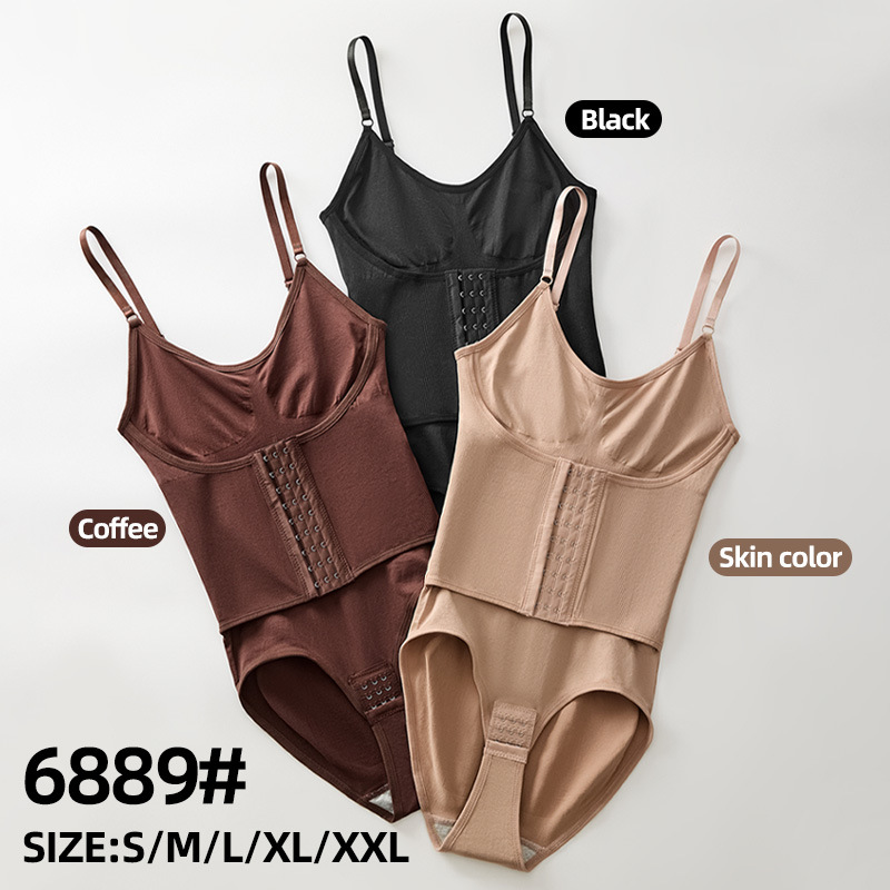 Cross-Border One-Piece Suspender Shapewear, Butt Lift, Double-Layer Tummy Control, Triangle Style, Buttoned, Open Butt, Butt Lift, Waist Shaping Corset Underwear