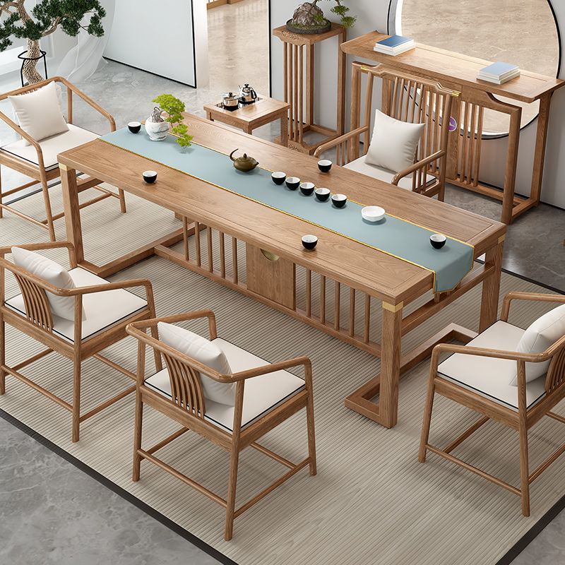 Mesa de té de madera sólida combinación de nuevo estilo chino de madera doméstica Kung Fu mesa de té de oficina integrada un conjunto completo de mesa de té