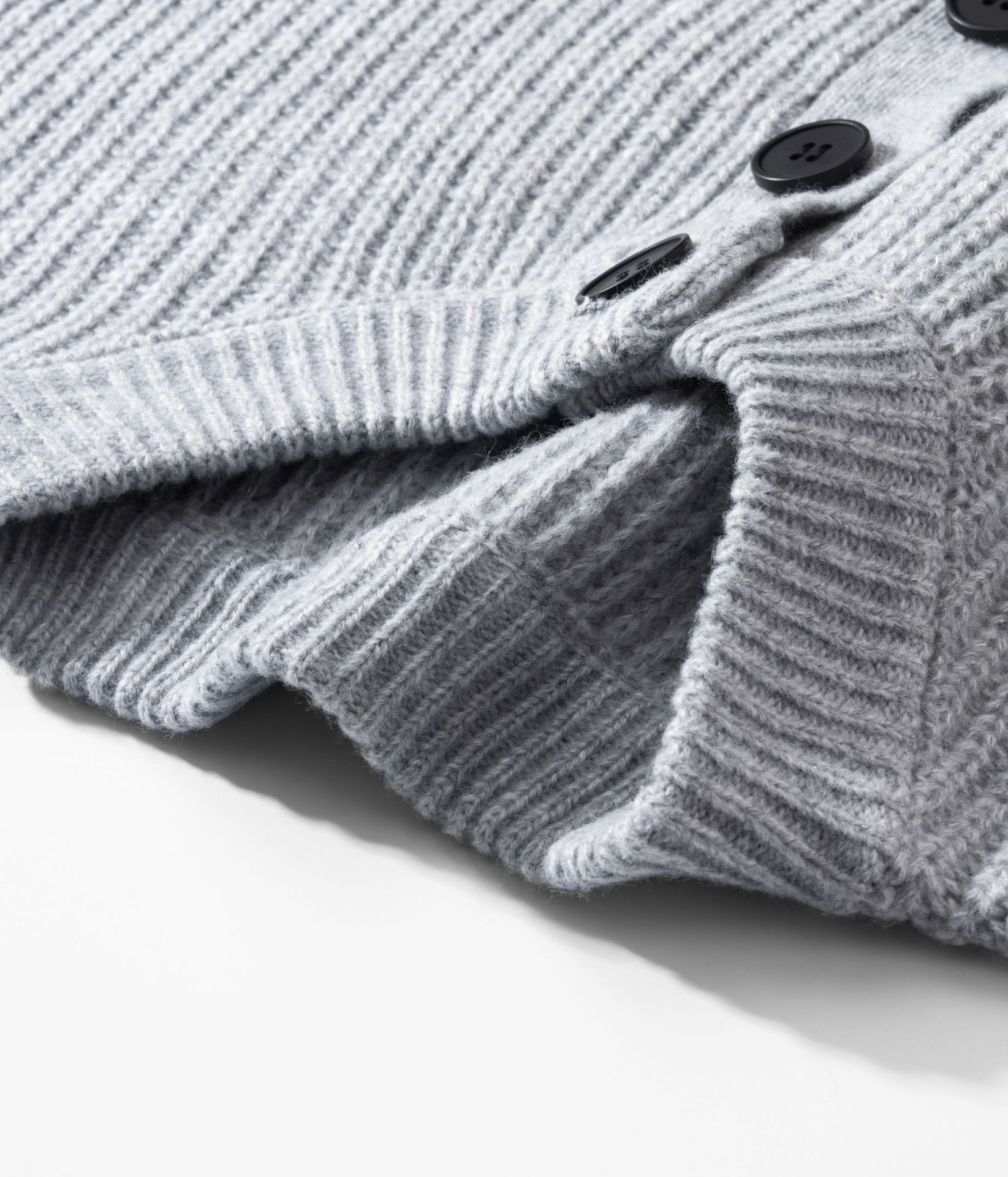 Pull homme à col en V boutonné - Pull en maille coupe ample rétro pour l'automne et l'hiver (Noir/Gris, S/M/L/XL)_voghion.com