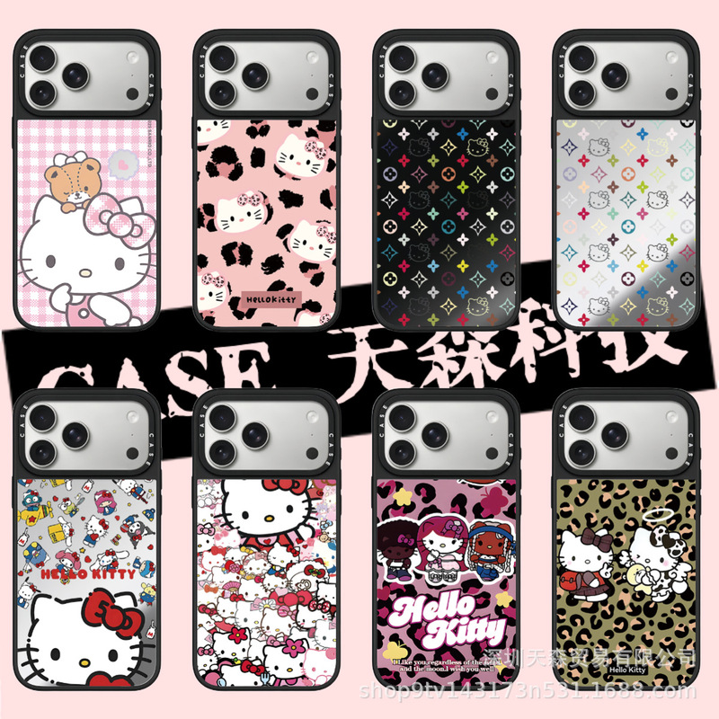 CASE联名老花KT猫苹果17ProMax手机壳iPhone16PLUS防摔14保护套13|undefined