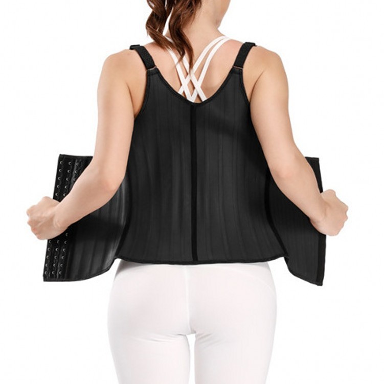 Fábrica de Ventas Directas transfronterizas brillante 25 hueso de acero cuerpo de goma que forma chaleco pequeña correa de hombro corsé de goma conformación de la cintura