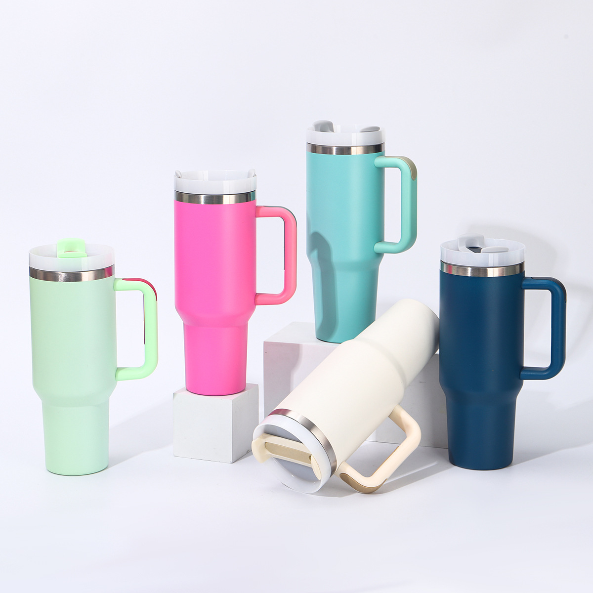 Gran capacidad de segunda generación 30oz mango taza de automóvil aislamiento térmico aislamiento frío taza de paja portátil 304 taza de hielo de acero inoxidable