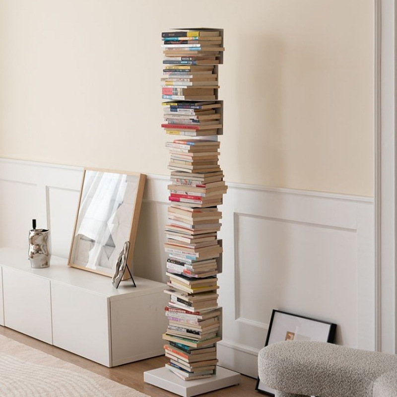Invisible Bookshelf Floor-Standing Internet Celebrity Living Room Iron Corner Bookcase Modern Simple Three-Dimensional Hidden Ins Storage Rack