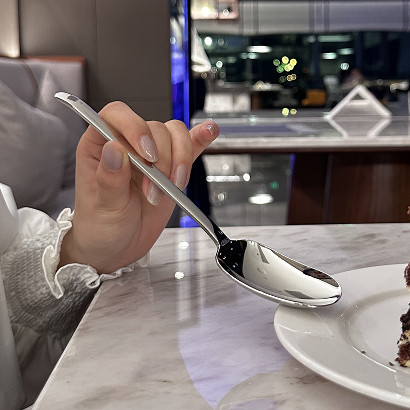 [Exportación de Alemania] cucharas de postre de cabeza larga 316 cucharas de acero inoxidable cucharas de comida cucharas de helado cucharas de cabeza plana cucharas de comida occidental