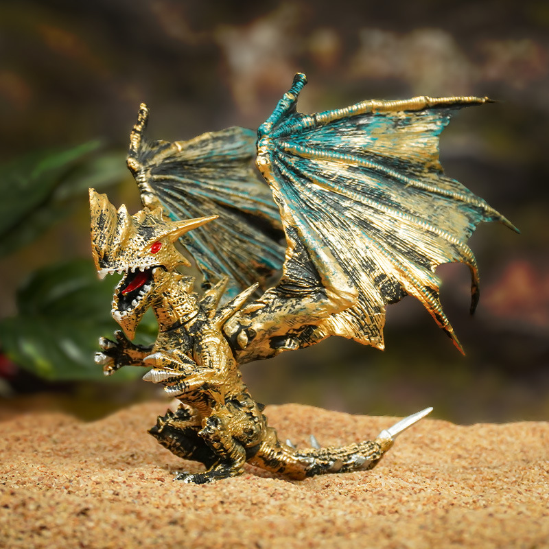 Modelo de dinosaurio monstruoso transfronterizo, decoración de acuario, adorno realista de dragón volador rojo, juguete de dibujos animados, nuevo regalo