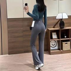 Lulu原標の同じタイプのヨガパンツGrooveハイウエストのヒップアップ運動のラッパのズボンのマイクロラッパの修身はやせているズボンの女性を現します。