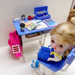 ミニ小さなデスクデスクミニチュア食品おもちゃシミュレーション小さな本教科書文具筆箱学習テーブル組み合わせキット