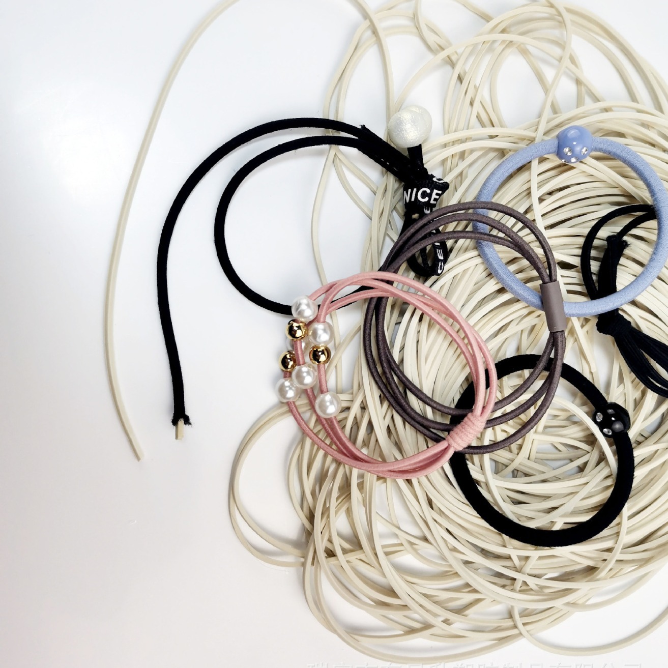 橡筋橡胶单丝方丝弹性丝弹力绳松紧带头绳皮筋条发饰发圈橡四方皮