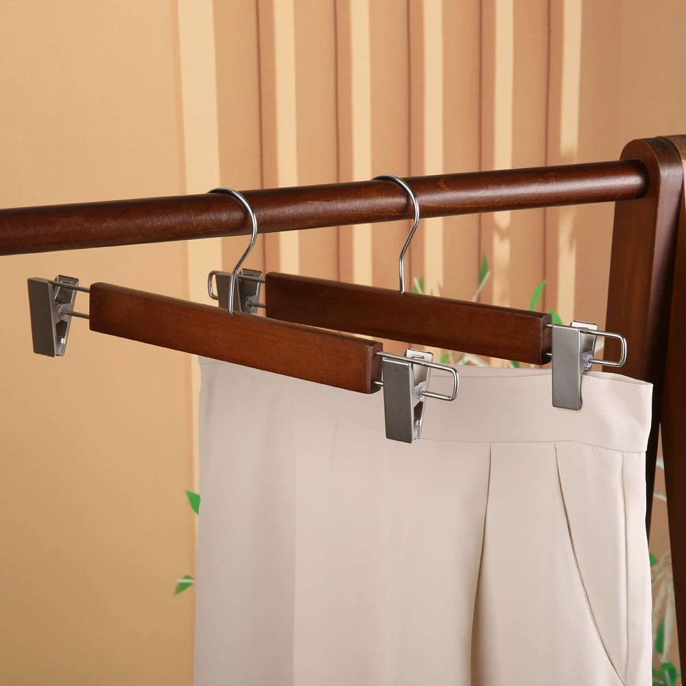 Сильный массивный деревянный каркас брюки зажим для домашних штанов без следов отель магазин одежды jk юбка клип вешалка брюки жемчужный никель