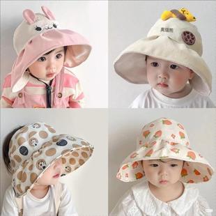 Korean Style New Baby Hat Summer Thin Sun Protection Hat Children's Cute Large Brim Princess Sun Empty Top Hat