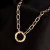 Universal necklace stainless steel hip-hop style, long sweatshirt, small design chain for key bag , European style