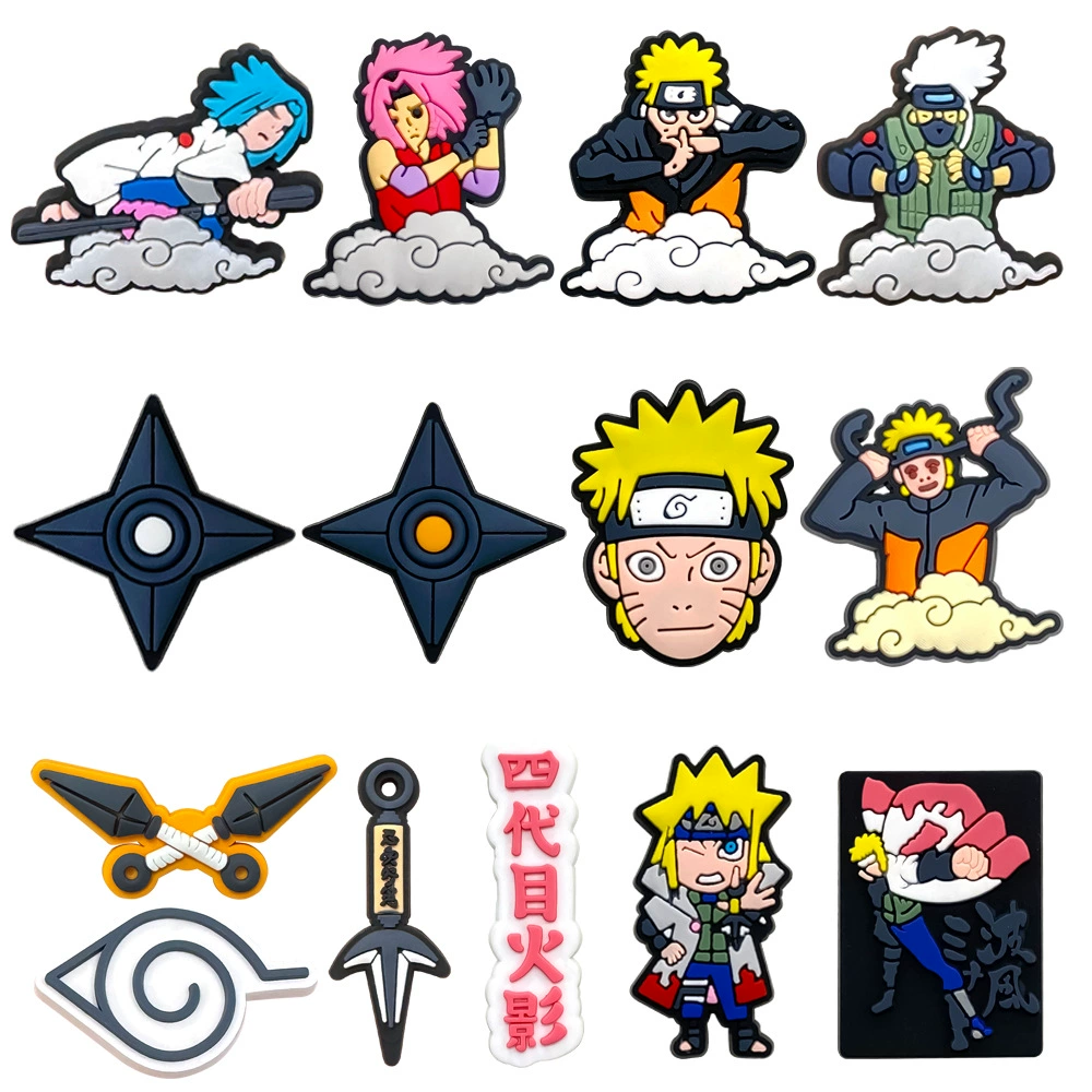 Купа Naruto аниме аксессуары для обуви Crocs цветы для обуви diy аксессуары PVC мягкая резина пряжки для обуви декоративные пряжки Croc