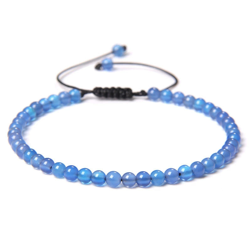 Органический текстильный регулируемый натуральный минерал, бисер bracelet для йоги ручной работы, украшение, аксессуар, (跨境贸易), 4 мм, с камнем