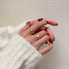 Retro brand ring with stone, fashionable jewelry, Korean style, silver 925 sample, simple and elegant design, cat's eye