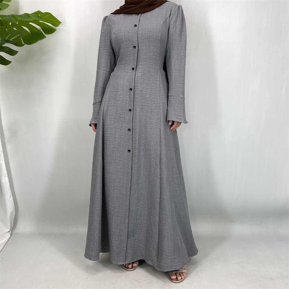 Fashionable Elegant Button Decorated Dress For Women_ecoleips.com