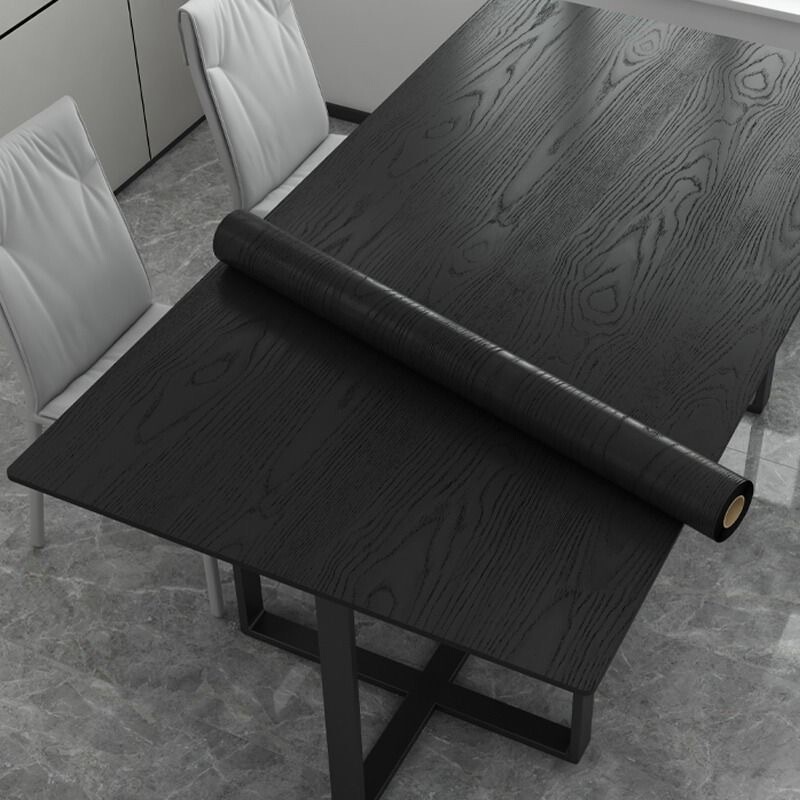 Black Wood Grain Desktop Stickers Self-Adhesive Waterproof Table Stickers Imitation Wood Veneer Table Wood Grain Furniture Renovation Film