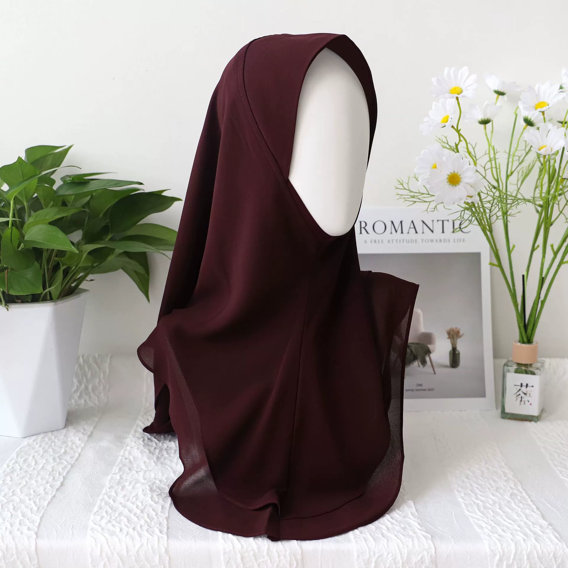 Scarf chiffon breathable comfortable, one size, multi-color hijab style