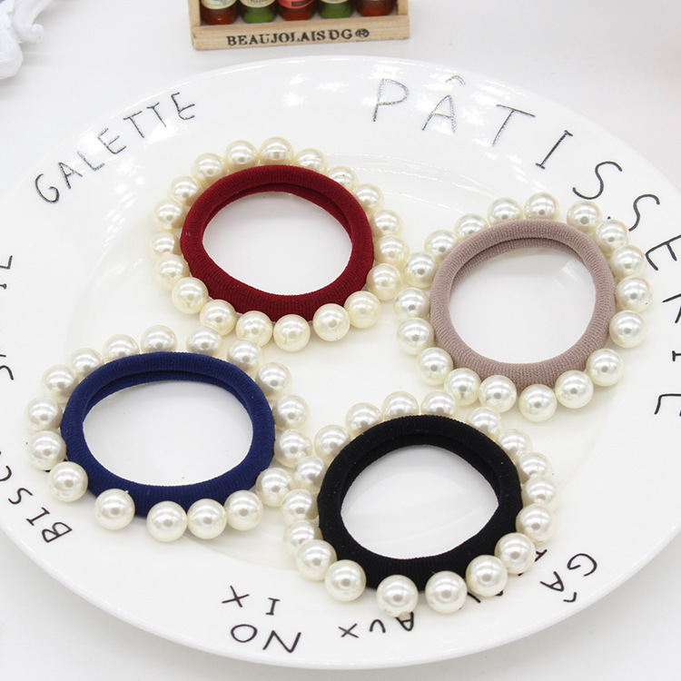New Pearl Towel Ring Hair Accessories Seamless Hair Ring Practical Color Headwear Bracelet Dual Use 2 Yuan Store Wholesale New Pearl Towel Ring Hair Accessories Seamless Hair Ring Practical Color Headwear Bracelet Dual Use 2 Yuan Store Wholesale