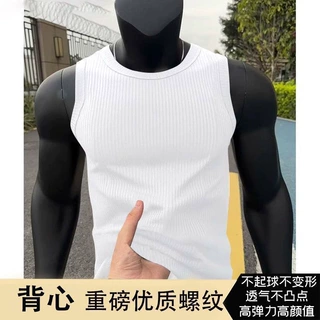 背心男坎肩运动健身夏季无袖t夏季修身美式潮流螺纹宽肩背心男款