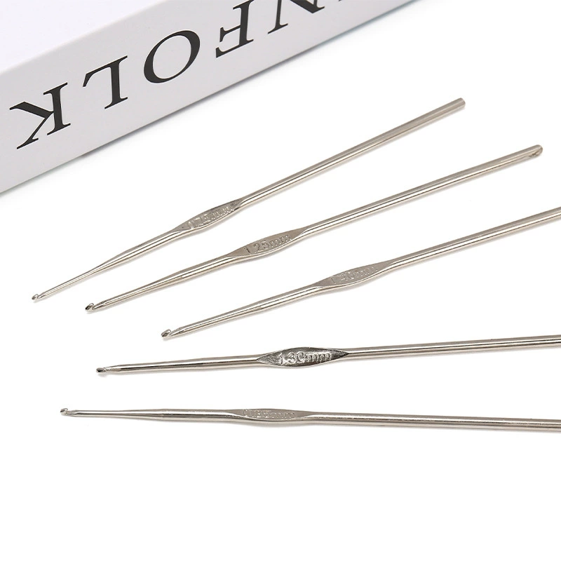 Пятно мульти-размер с одной головкой железного крючка домашнее хозяйство ручной работы diy плетеный инструмент металлический кружевной крючковатый маленький крючок