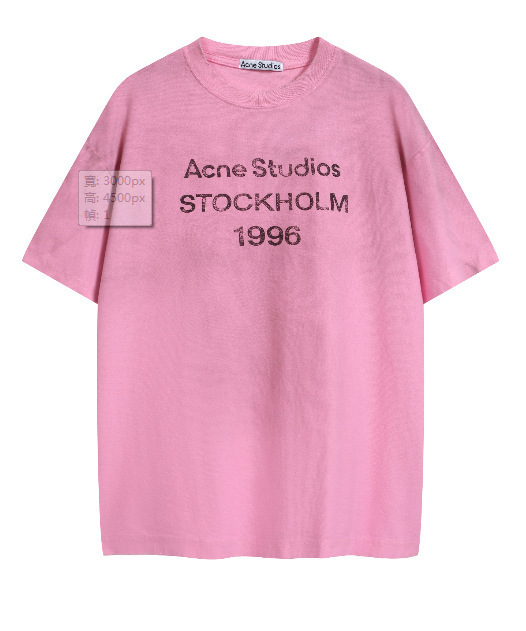跨境专供高品质AC1996字母印花水洗做旧轻奢潮牌宽松男女情侣T恤|undefined