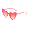 Genuine cute sunglasses heart-shaped, glasses heart shaped solar-powered handmade, European style, cat's eye