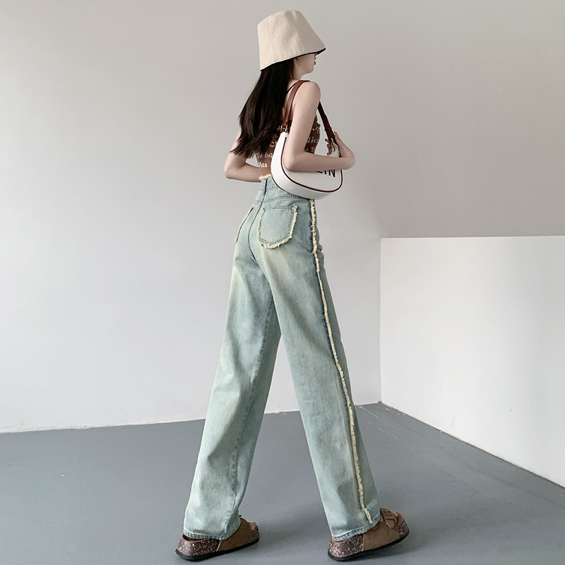 Cream retro green colored jeans