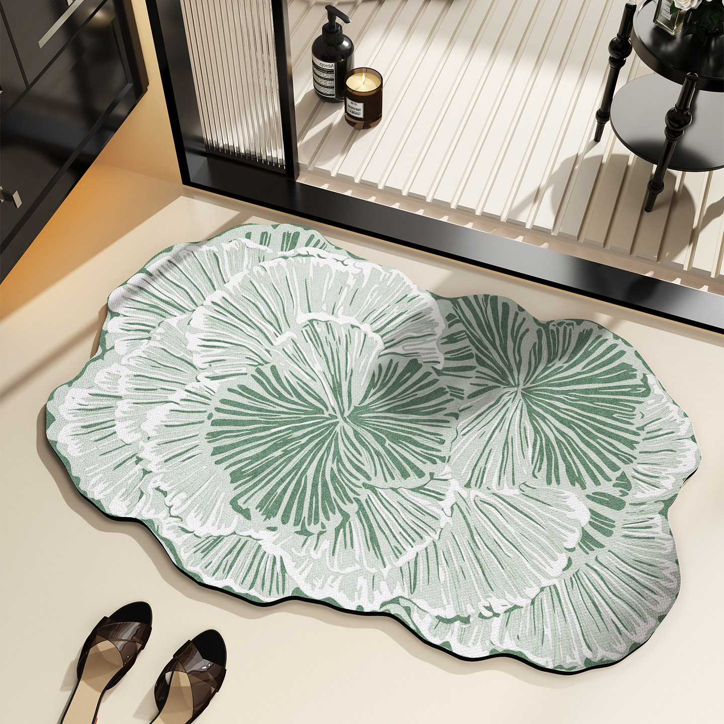 Alfombra de suelo de baño francesa de alta calidad, inodoro de absorción de agua, pie seco rápido, puerta de barro de diatomeas, alfombra antideslizante a prueba de suciedad