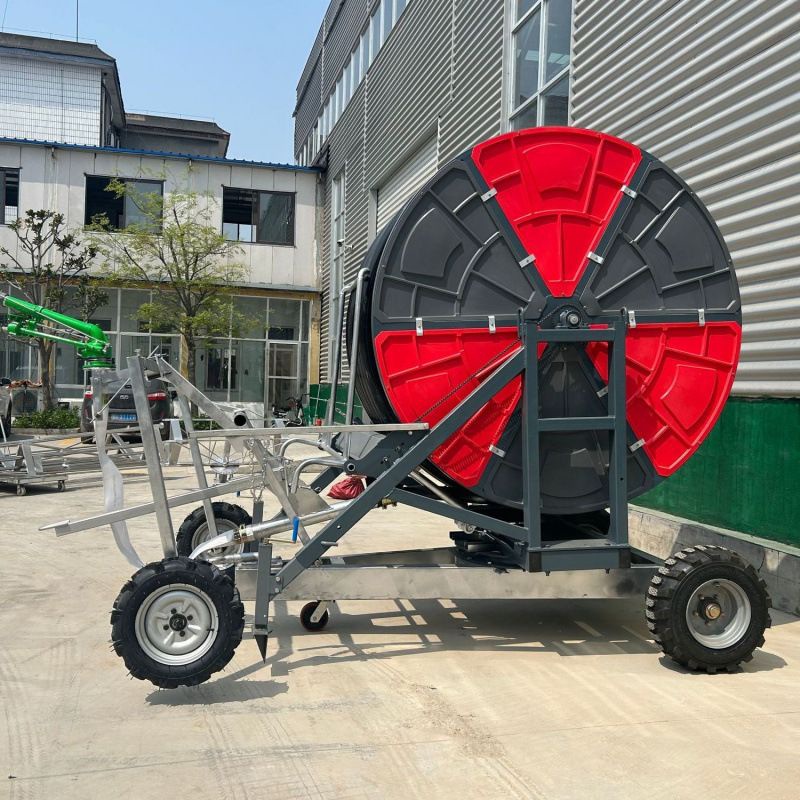 新型农用喷灌机：图片中展示全自动化JP75-400型号农业机械喷灌机
