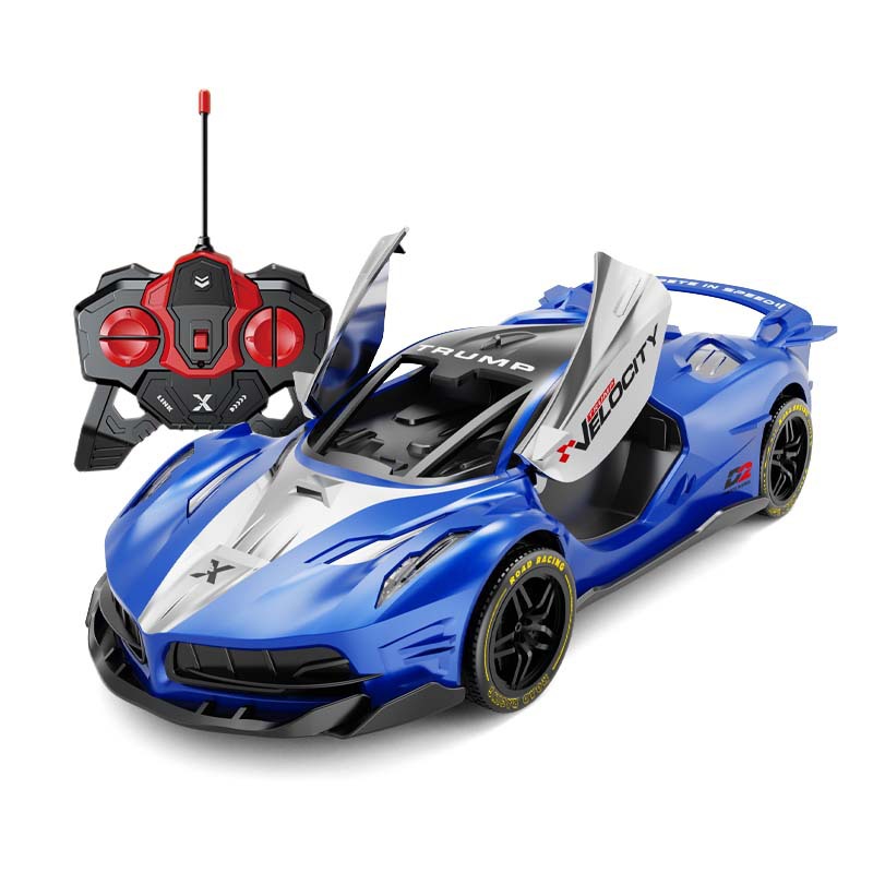 1:18 coche de policía de control remoto recargable eléctrico doble luz puede abrir la puerta de carreras de 6 - 12 años juguetes