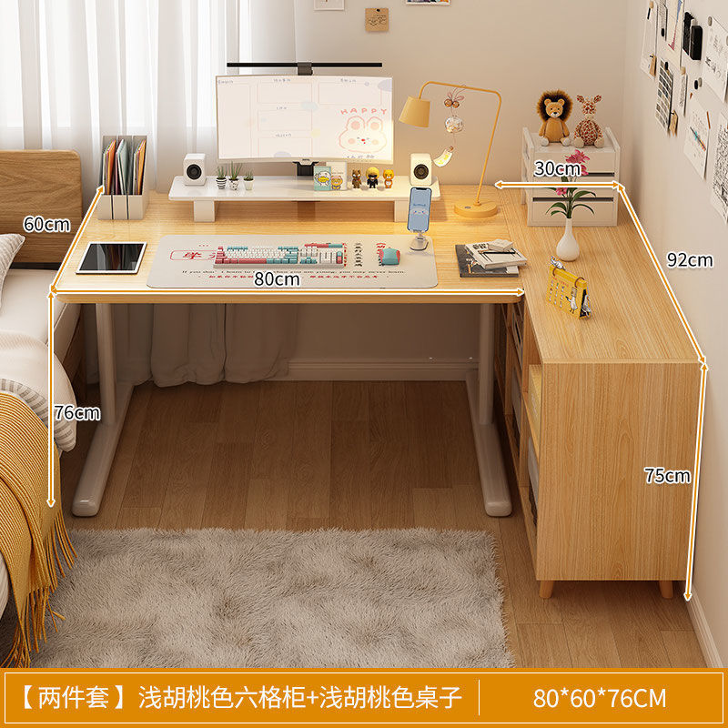 Escritorio de computadora, escritorio, estantería, escritorio en casa para estudiantes, escritorio de oficina de aprendizaje para niños, dormitorio en forma de L, niñas