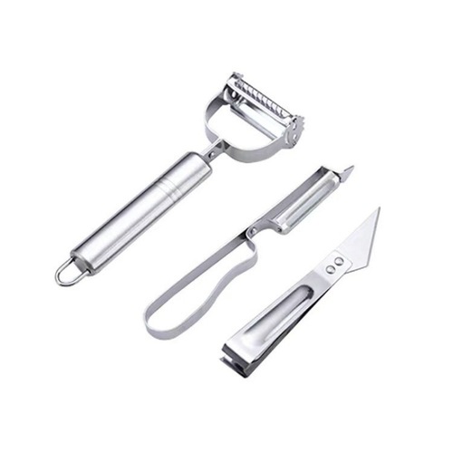 Stainless steel peeler knife kitchen three-piece set fruit potato shredding peeling melon fruit peeling knife smiley face peeling knife