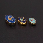 古风景泰蓝滴油烧蓝珐琅彩手串链DIY合金饰品配件祥云隔珠048