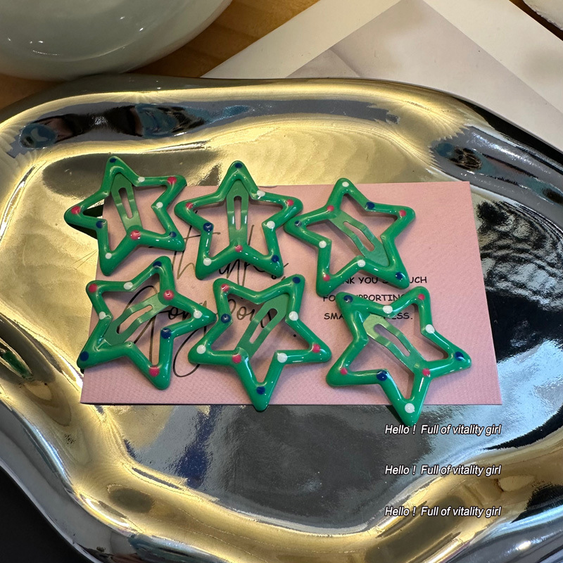 Colorido estrella flequillo de horquilla rota clip de pico de pato linda chica bb clip accesorios para el cabello clip lateral de la cabeza trasera de las mujeres