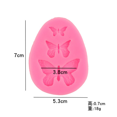 Three Butterflies Fondant Silicone Mold Handmade Soap DIY Cake Decoration Chocolate Lace Baking Tools