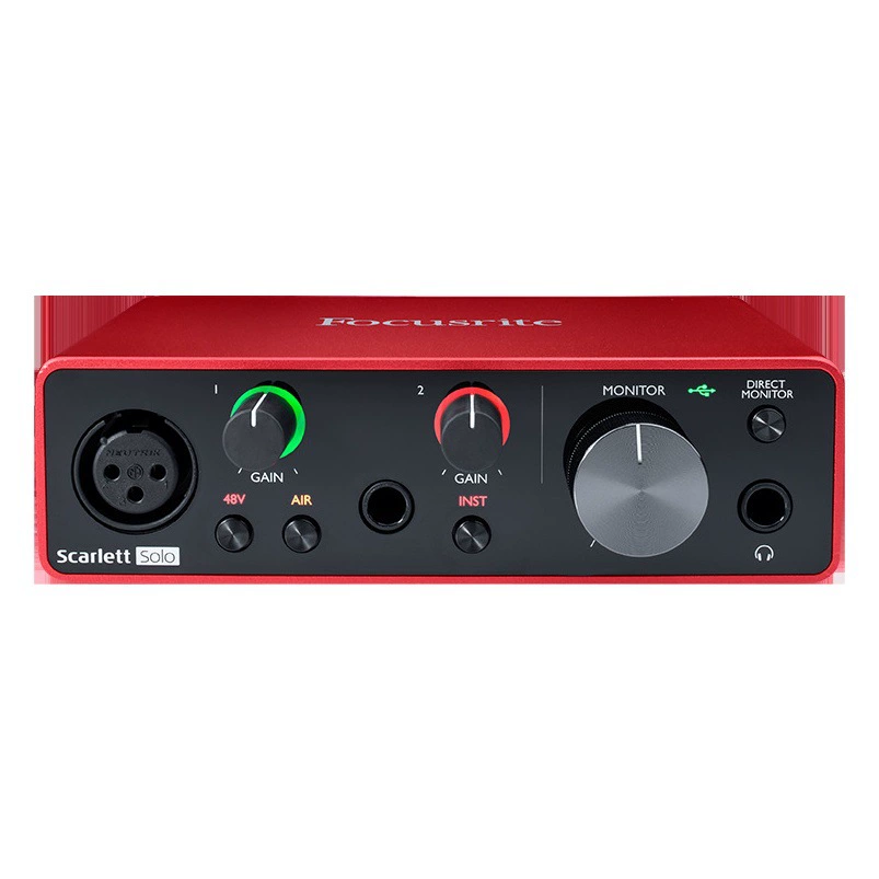 Звуковая карта Focusrite Scarlett Solo 4-го поколения для записи и редактирования, оптовая продажа, высококачественный стерео