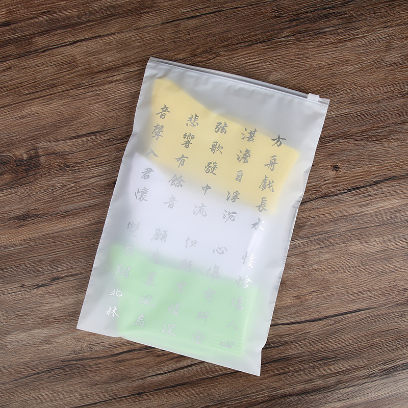 Bolsa de cremallera esmerilada bolsa de ropa transparente bolsa de ropa interior bolsa de embalaje de plástico PE sujetador camiseta bolsa de almacenamiento de autosellado