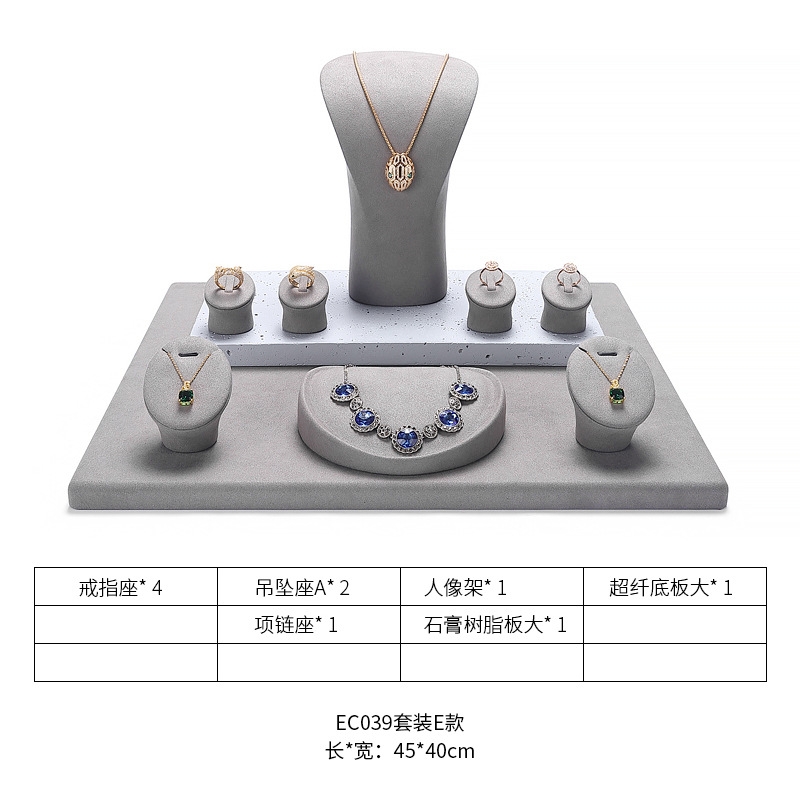 Hongtai Luz de lujo exhibición de la joyería de microfibra anillo de rack pulsera pendientes collar Almacenamiento de rack de la joyería de la decoración de la ventana rack