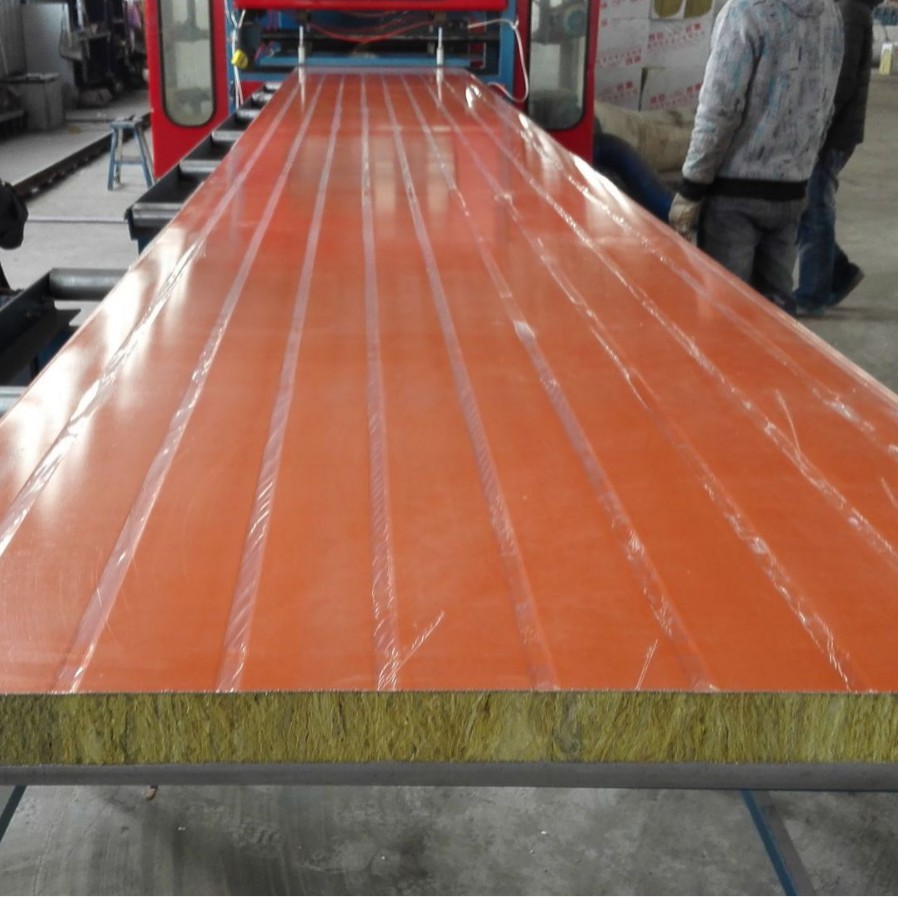 天津彩钢夹芯板75mm 岩棉夹芯板 彩钢岩棉板厂家批发