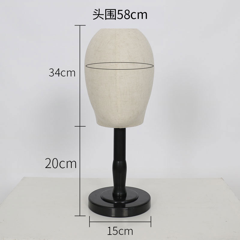 Maniquí de Cabeza para Sombreros y Pelucas de Plástico y Lino para Escaparate