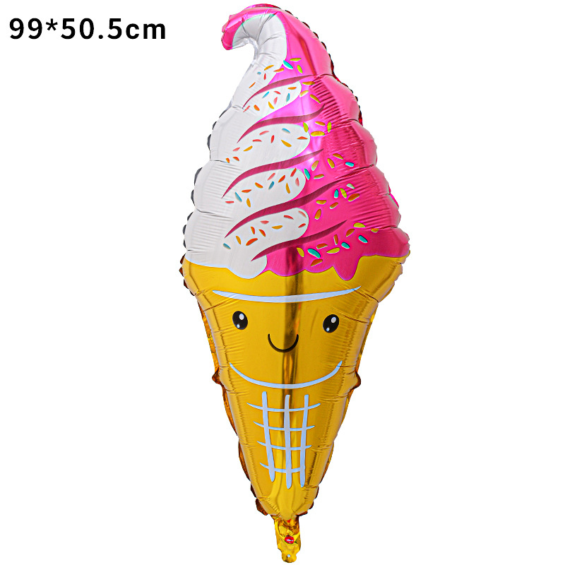 Balón de forma de globo de película de aluminio de forma de helado fiesta de verano decoración de aluminio para niños