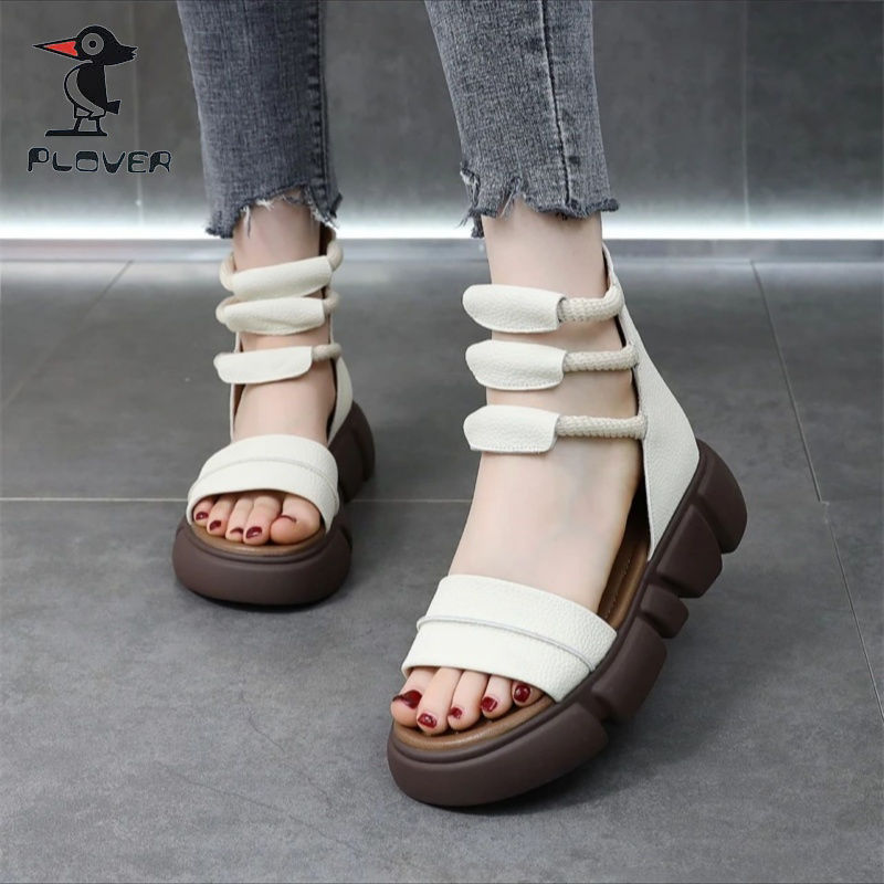 Red sandálias de mujer 2024 muffin de verano muffins zapatos de mujer antideslizantes ligeras sandalias de estudiantes suaves