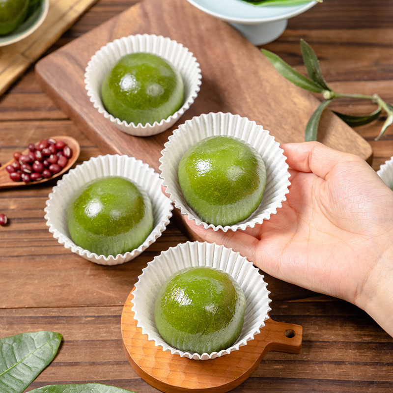 Bandeja de papel Qingtuan caja de embalaje desechable alta temperatura resistente al aceite molde bandeja inferior papel pad Qingming venta al por mayor