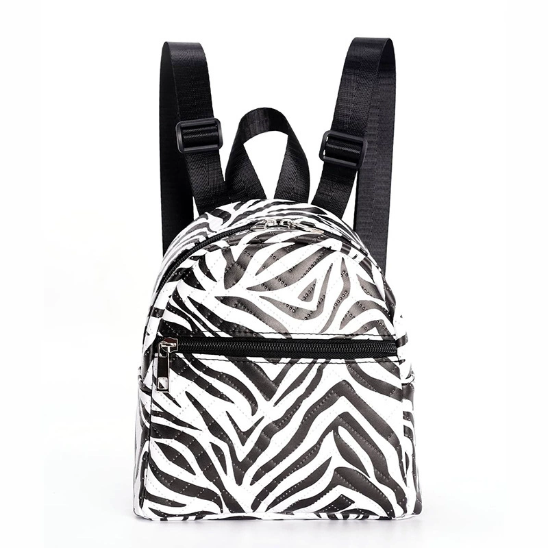 Mini backpack shoulder bag, compact multicoloured design, quilted, 18×19×10 cm