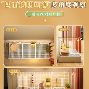 Transparent Ornamental Rabbit Cage Home Indoor Large Cleaning Tray Rabbit Cage Rabbit Pet Rabbit Nest Road