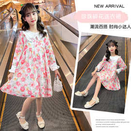 女童碎花连衣裙春装2023新款中大童时髦洋气裙子韩版儿童公主裙