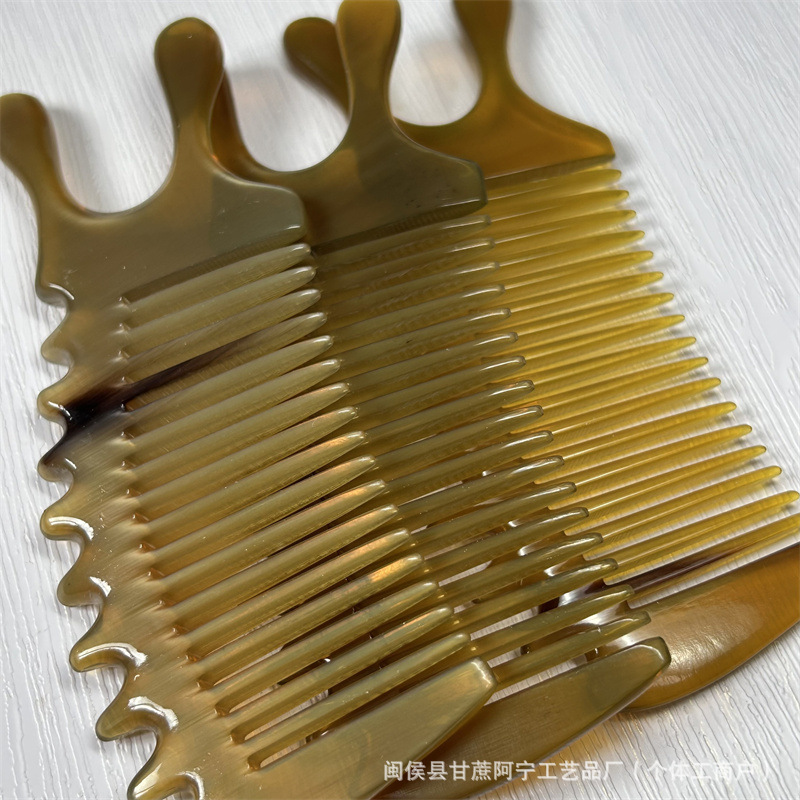 White Yak Horn Fine Tooth Comb Thickened Massage Comb 10-15CM Daily Hair Care Tool key features